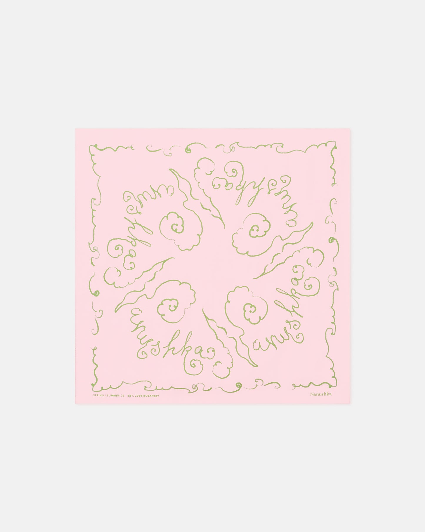 Shoul - Printed Silk Scarf - Cloud Pink