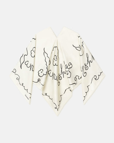 Sukey - Oversized Printed Silk Scarf - Cloud Creme