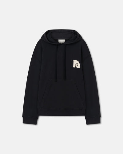 Ever - Embroidered Cotton-Fleece Hoodie - Black/Creme/Floral