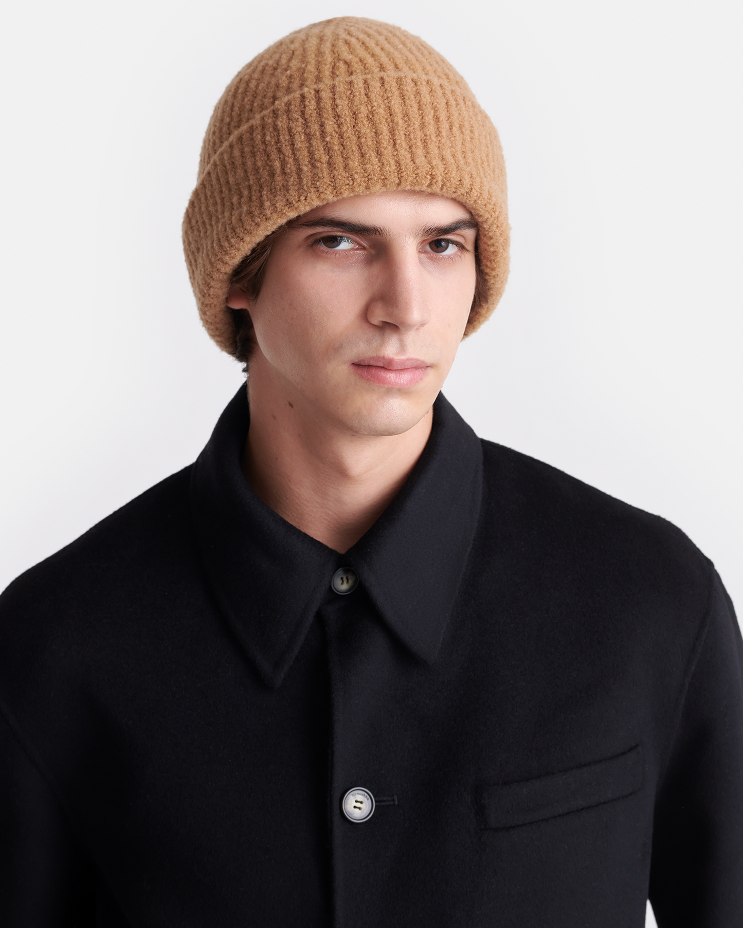 Corey - Compact Boucle Beanie - Camel