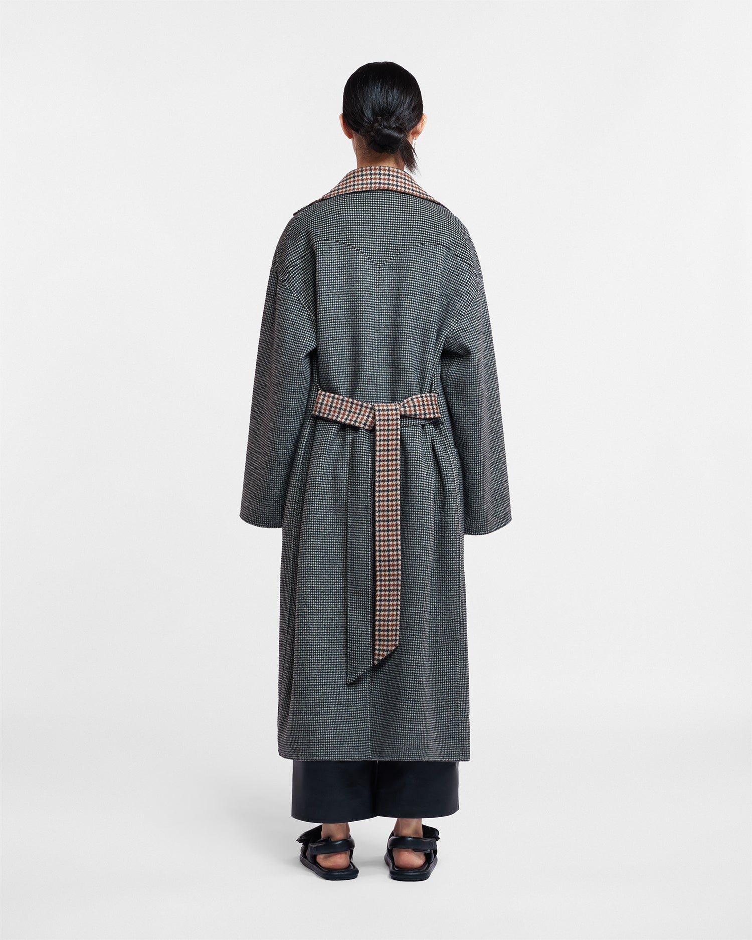 Nanushka check outlet coat