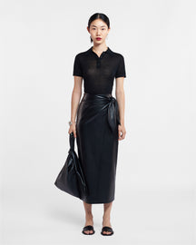 Amas - Okobor™ Alt-Leather Sarong Skirt - Black