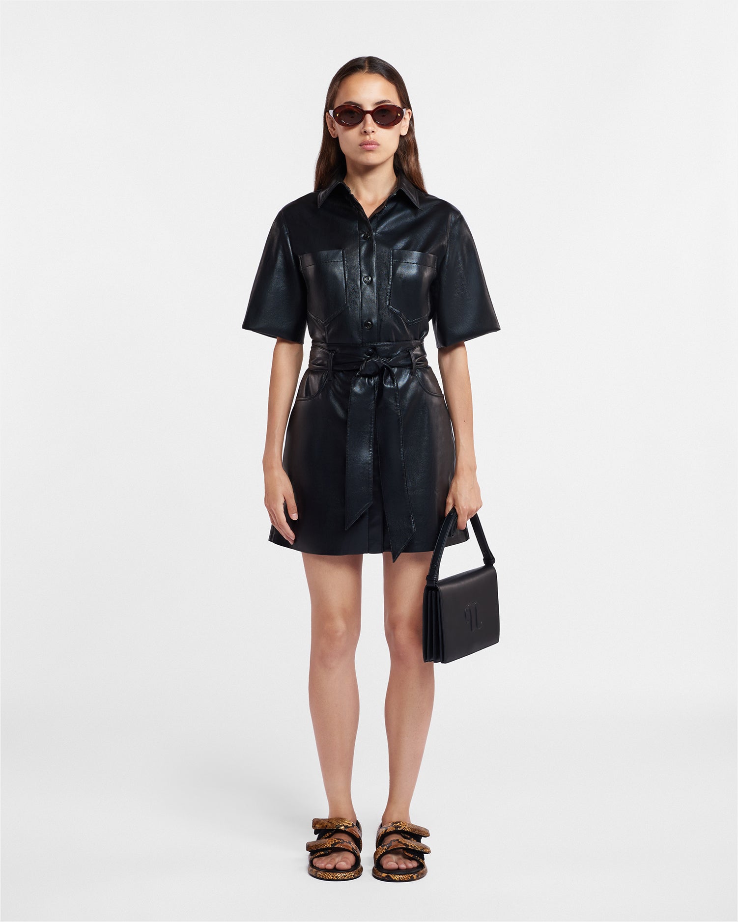 Nanushka roberta clearance vegan leather dress