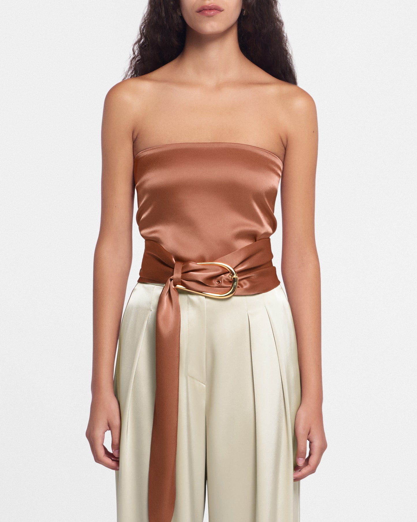 Dae - Sale Slip Satin Belt - Brown Terra