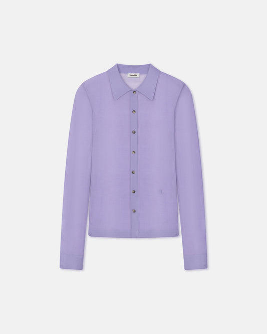 Thalia - Sale Superfine Merino Cardigan - Lilac