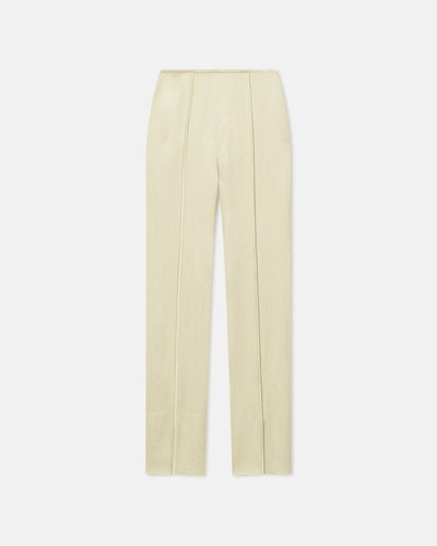 Ratana - Crinkled-Satin Slim-Leg Pants - Green Tea