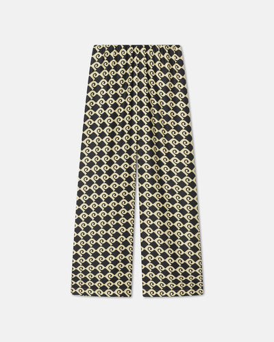 Brenda - Printed Silk-Twill Pants - Diamond Check