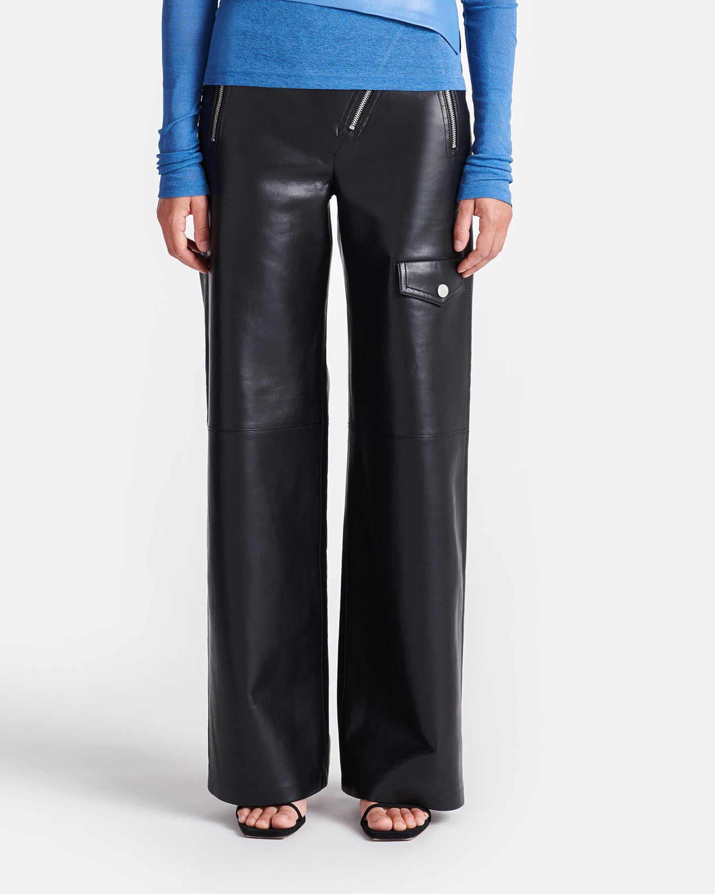 Hayes - Regenerated Leather Straight-Leg Pants - Black