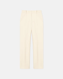 Loren - Double Suiting Straight-Leg Pants - Creme