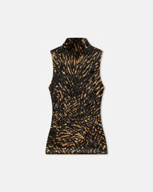 Annyka - Printed Crushed-Velvet Top - Fur Stroke Animal