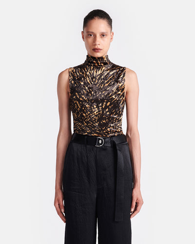 Annyka - Printed Crushed-Velvet Top - Fur Stroke Animal