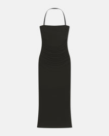 Eliz - Printed Mesh-Jersey Midi Dress - Anthracite