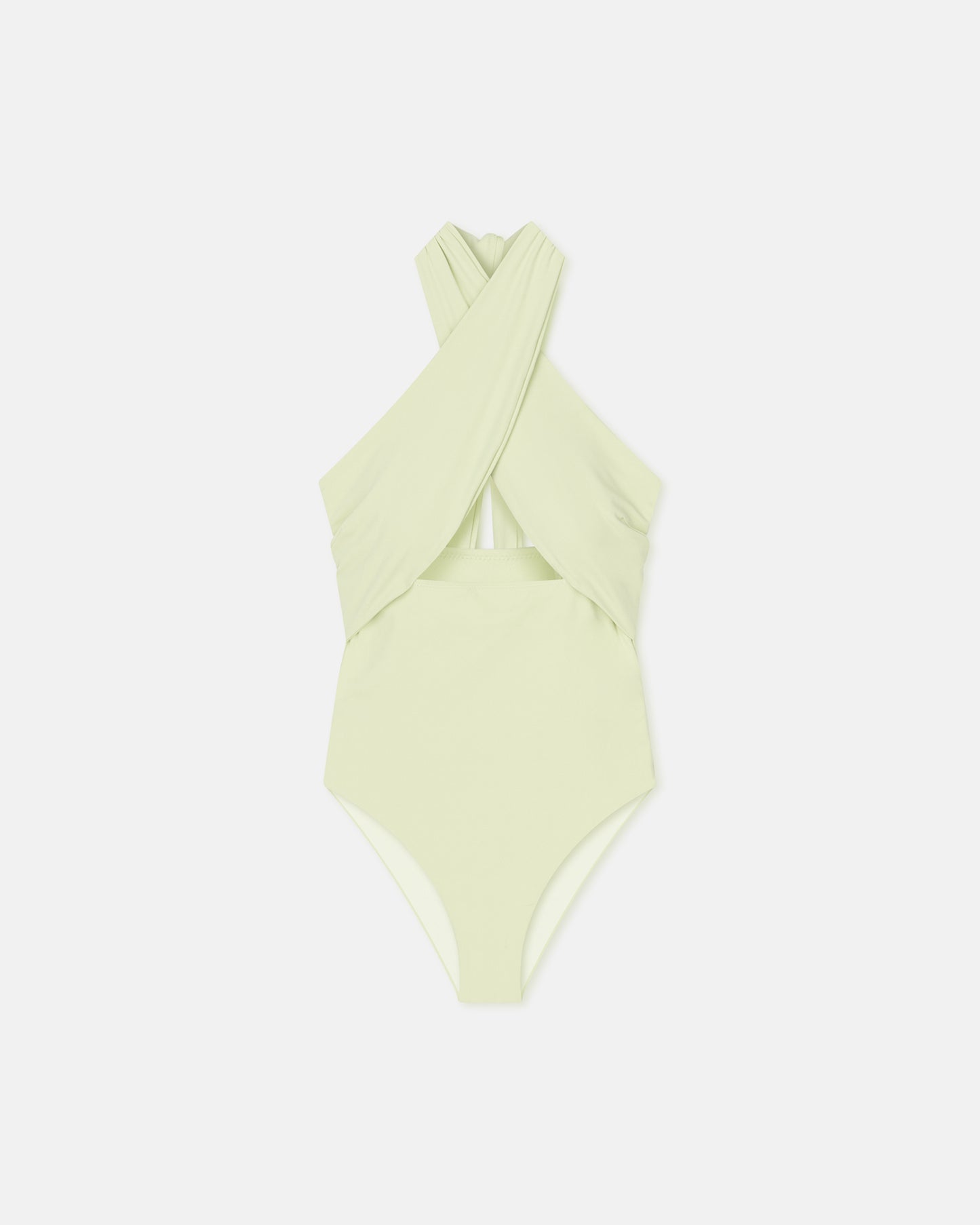 Milana - Crossover Halterneck Swimsuit - Shadow Lime