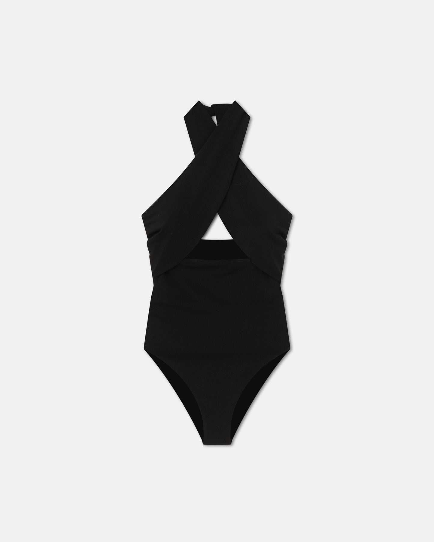 Milana - Crossover Halterneck Swimsuit - Anthracite