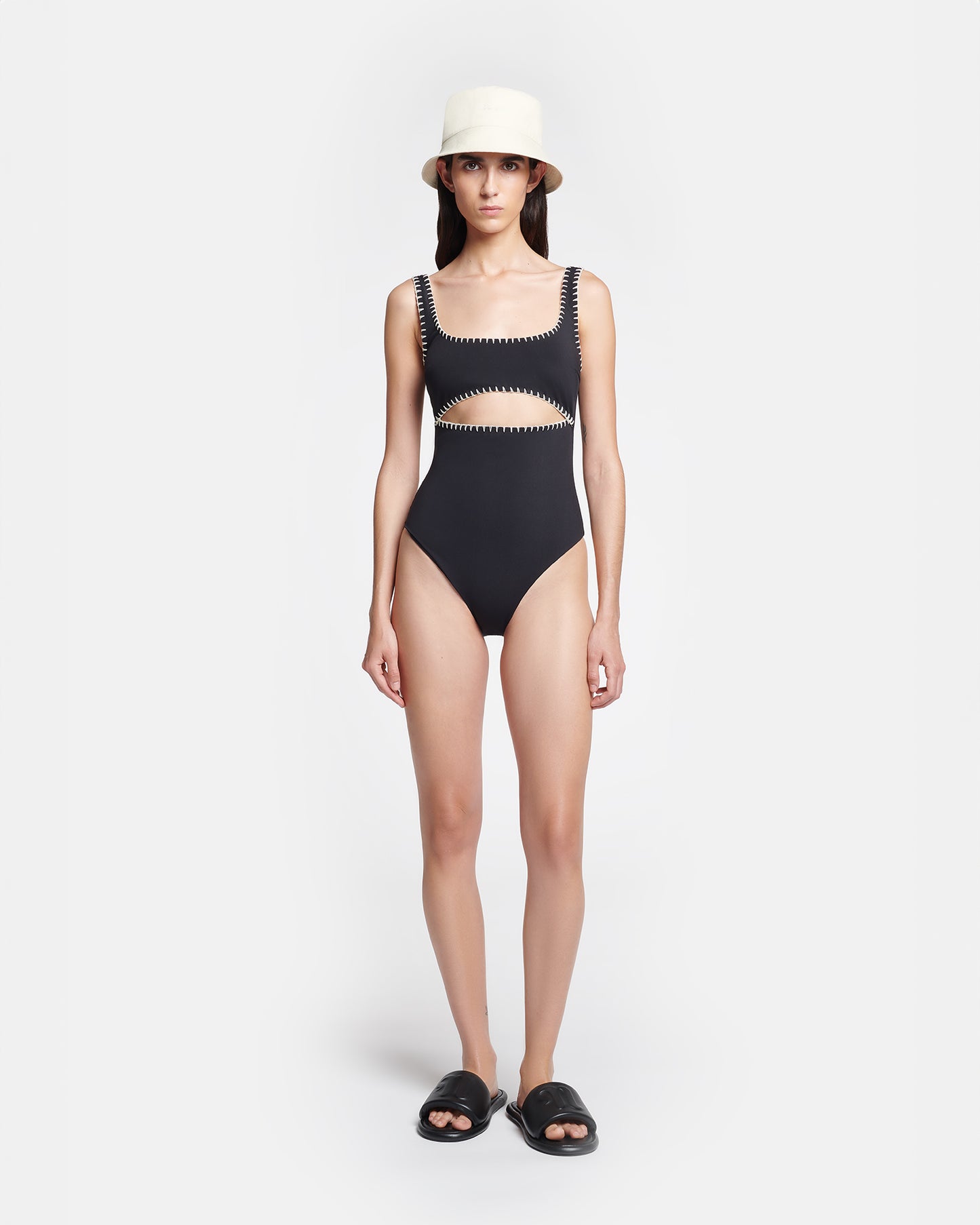 Sorena - Crocheted Cut-Out Swimsuit - Black