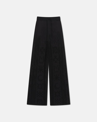 Wardon - Paper Crochet Cropped Wide-Leg Pants - Black