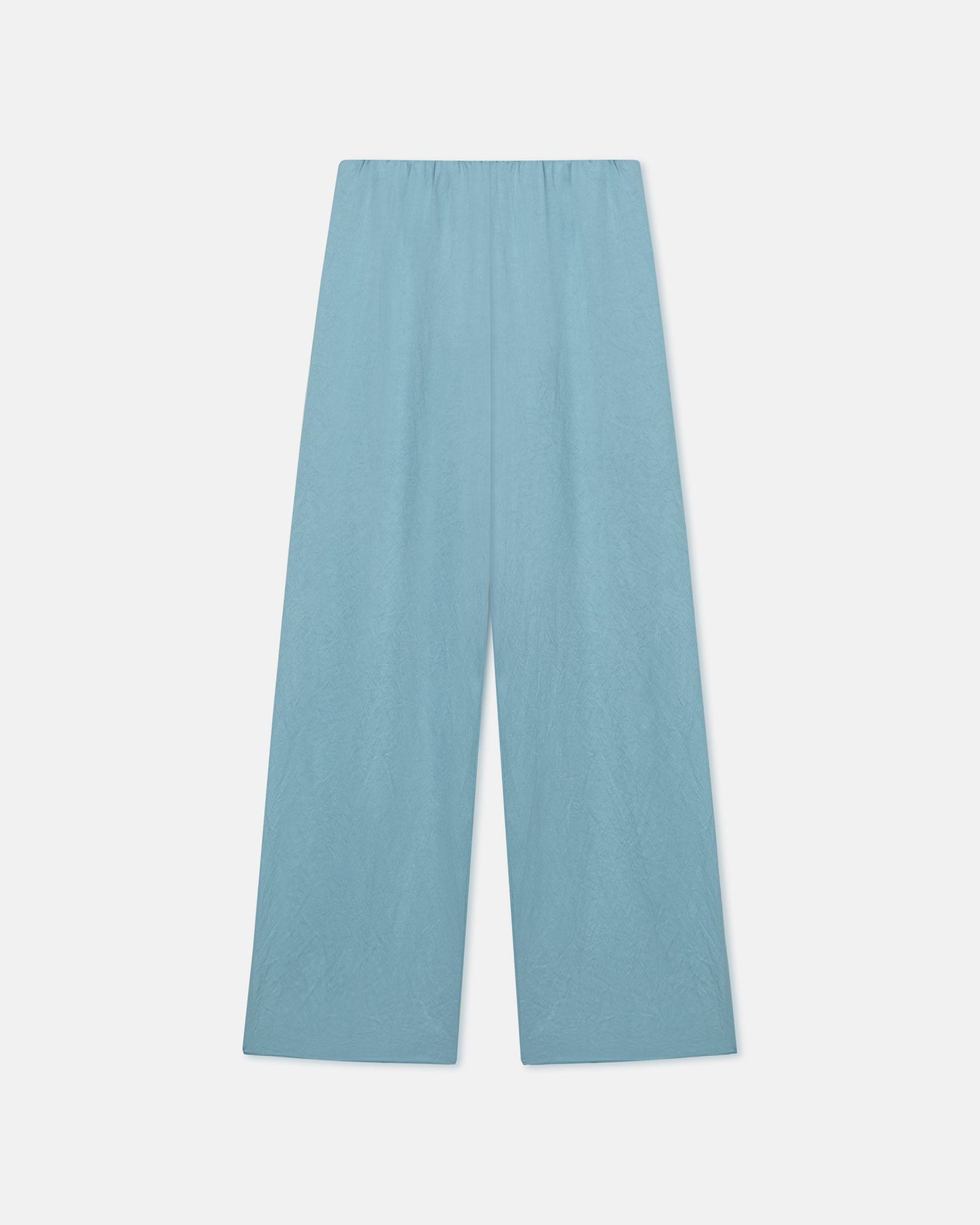 Brenda - Crinkled-Satin Pants - Aqua