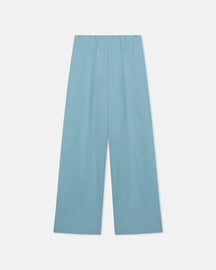 Brenda - Crinkled-Satin Pants - Aqua