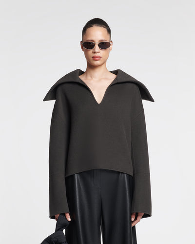 Maxe - Double Wool And Silk Sweater - Anthracite