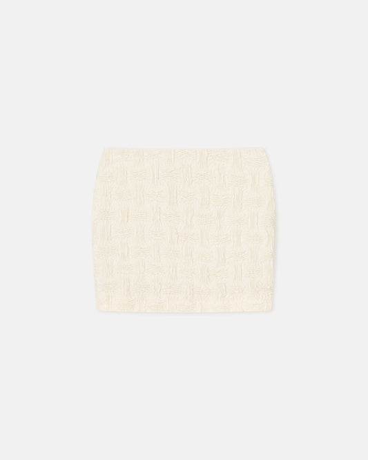 Lyle - Seersucker Tech Linen Mini Skirt - Creme