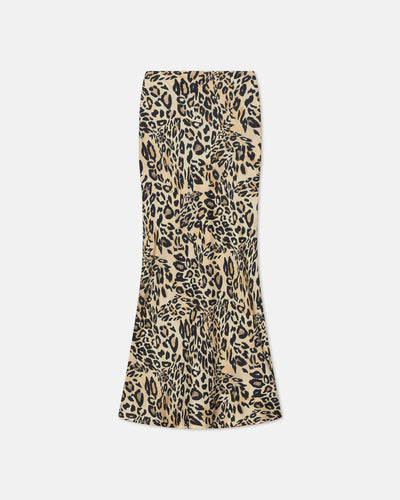 Sabeen - Printed Twill-Silk Midi Skirt - Leopard