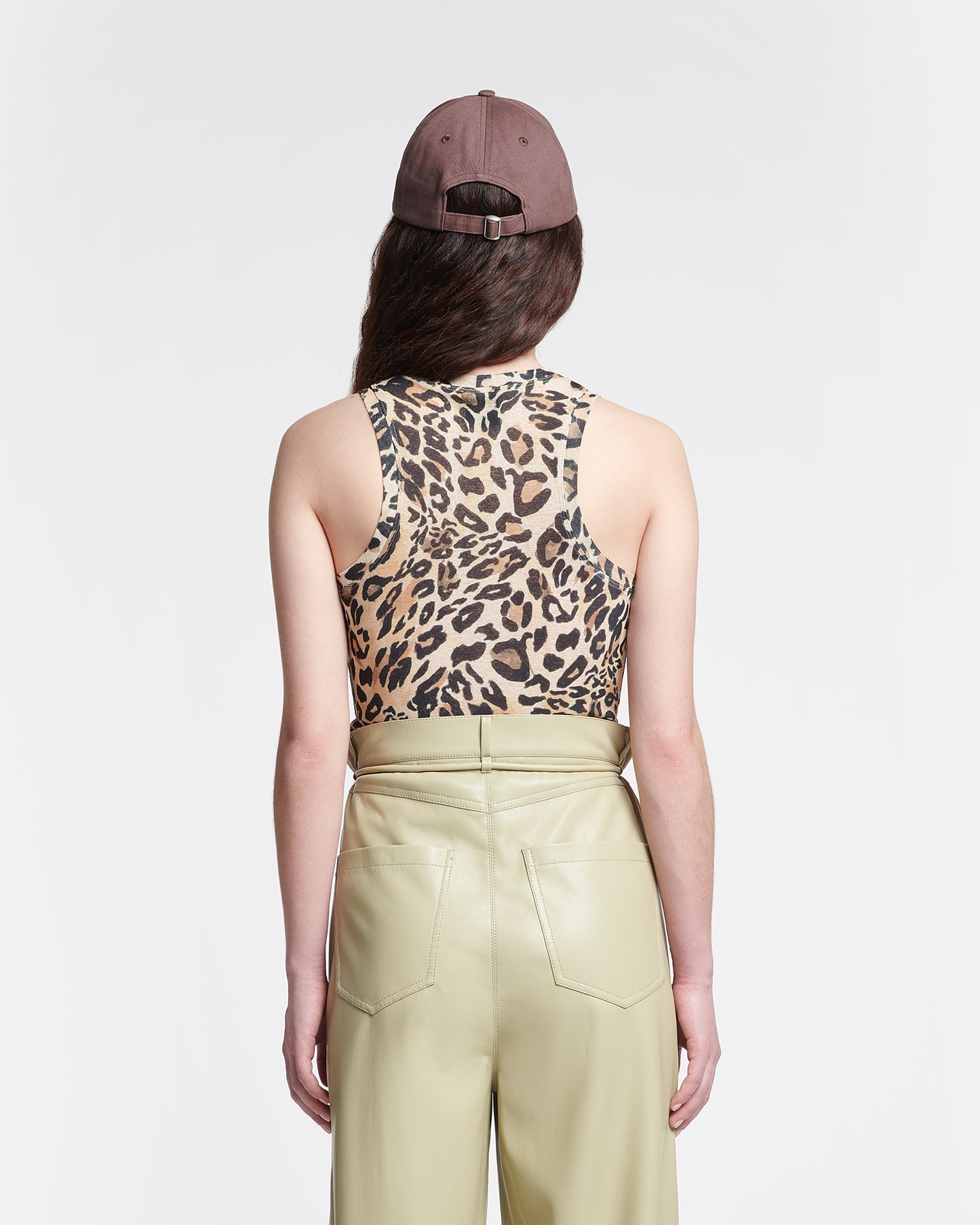 Anneke - Mesh-Jersey Tank Top - Leopard