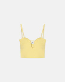 Zue - Terry-Knit Top - Pastel Yellow