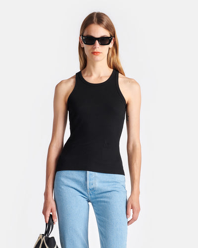 Herve - Ribbed-Jersey Tank Top - Black