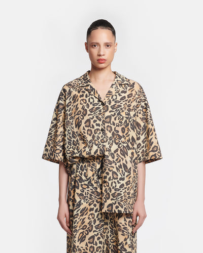 Katnis - Printed Cotton-Voile Shirt - Leopard