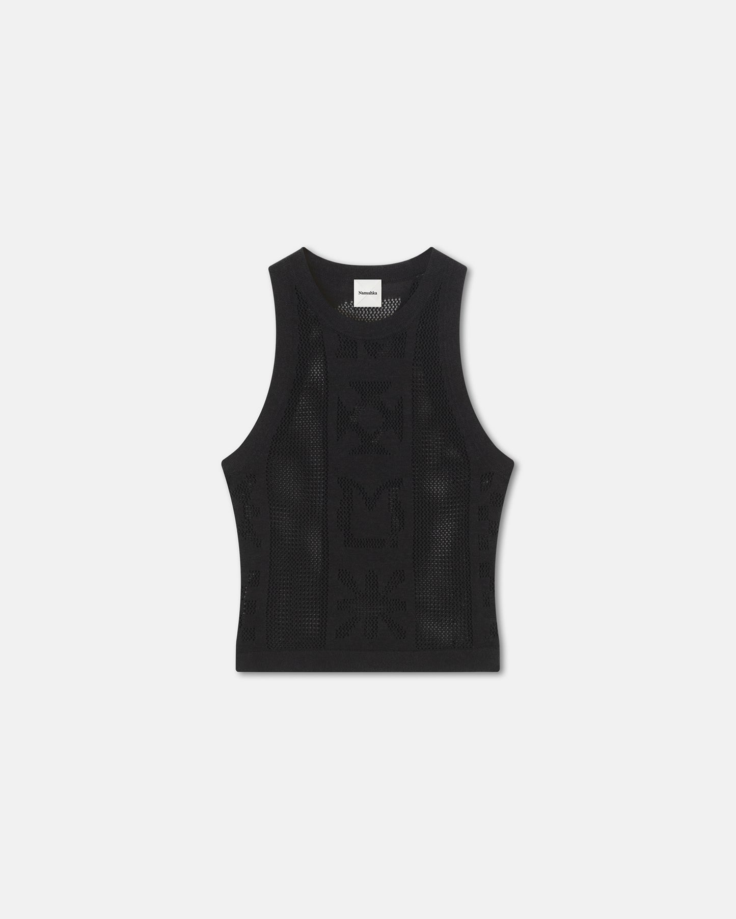 Jeren - Paper Crochet Tank Top - Black