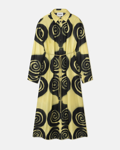 Angy - Printed Silk-Twill Shirt Dress - Spiral Spray