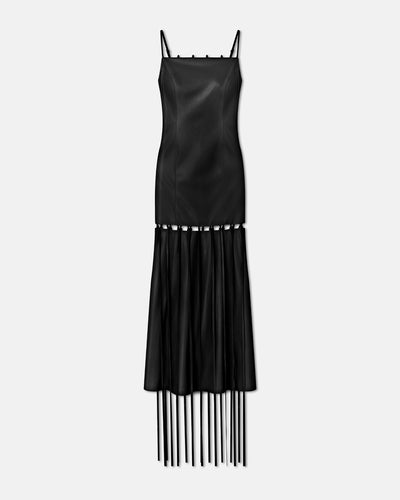 Clary - Okobor™ Alt-Leather Maxi Dress - Black