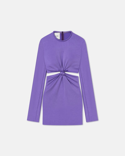 Tazia - Cut-Out Crisp Satin Mini Dress - Iris