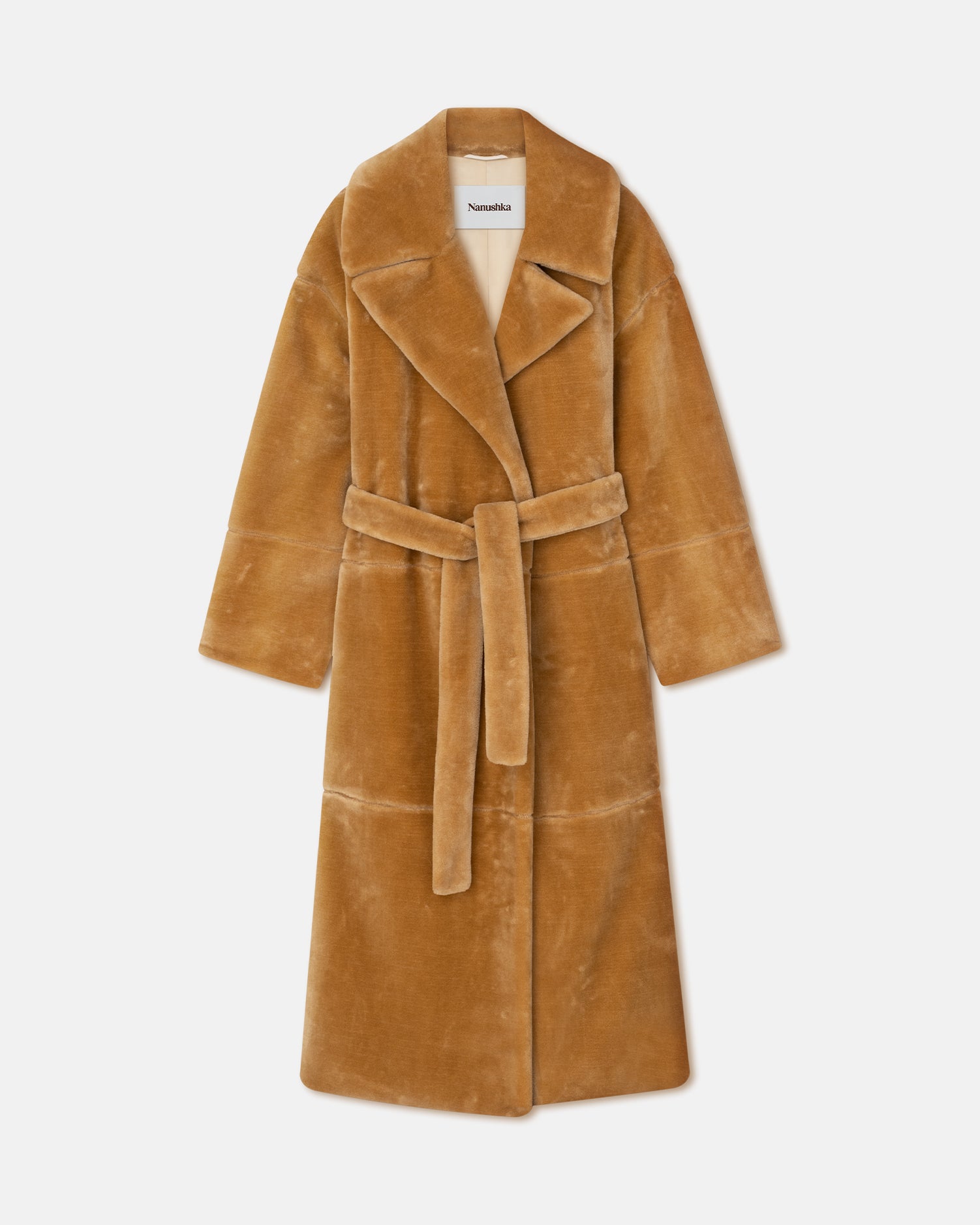 Nanushka camel coat on sale