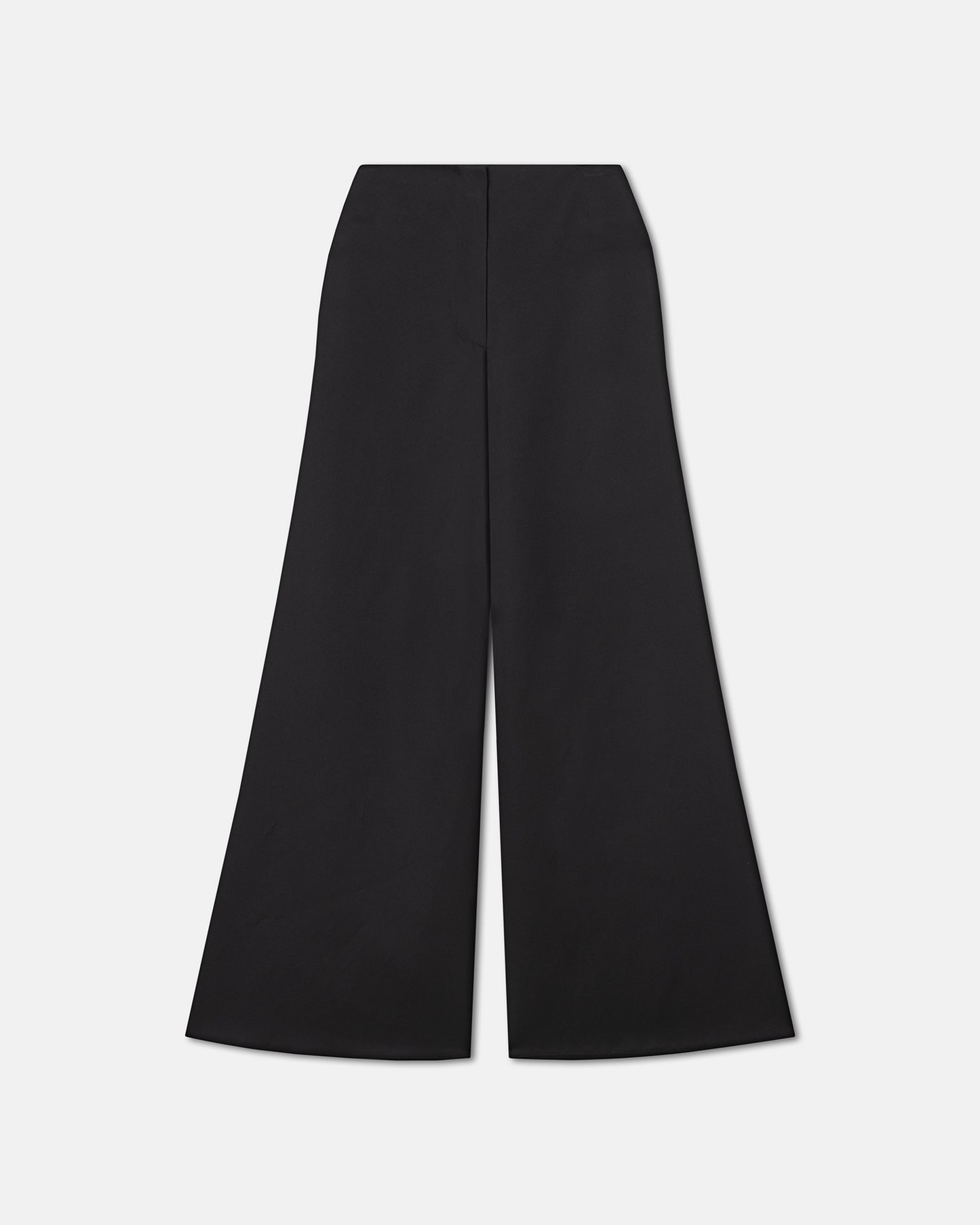 Charis - Fluted Tech-Satin Pants - Black