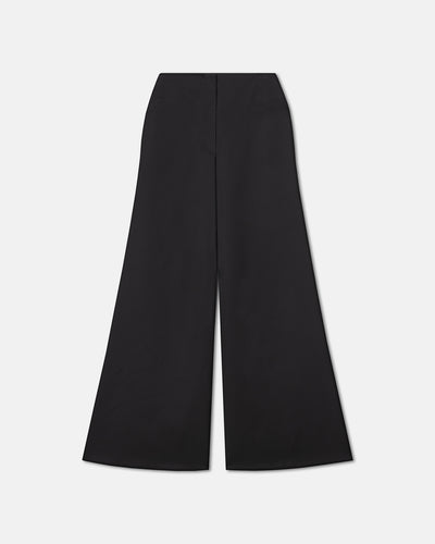 Charis - Fluted Tech-Satin Pants - Black