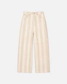 Josine - Striped Wide-Leg Jeans - Creme