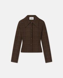 Lotte - Checked Seersucker Shirt - Dark Brown