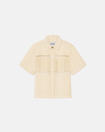 Satu - Pleated Poplin Shirt - Creme