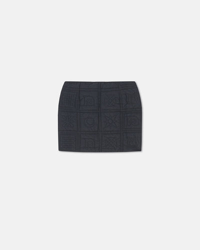 Dillon - Quilted Tech Poplin Mini Skirt - Totem Off Black