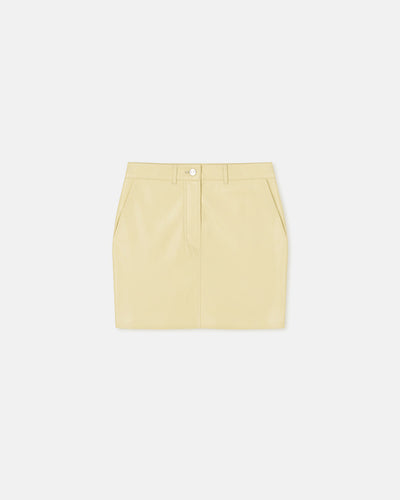 Miray - Okobor™ Alt-Leather Mini Skirt - Lemongrass