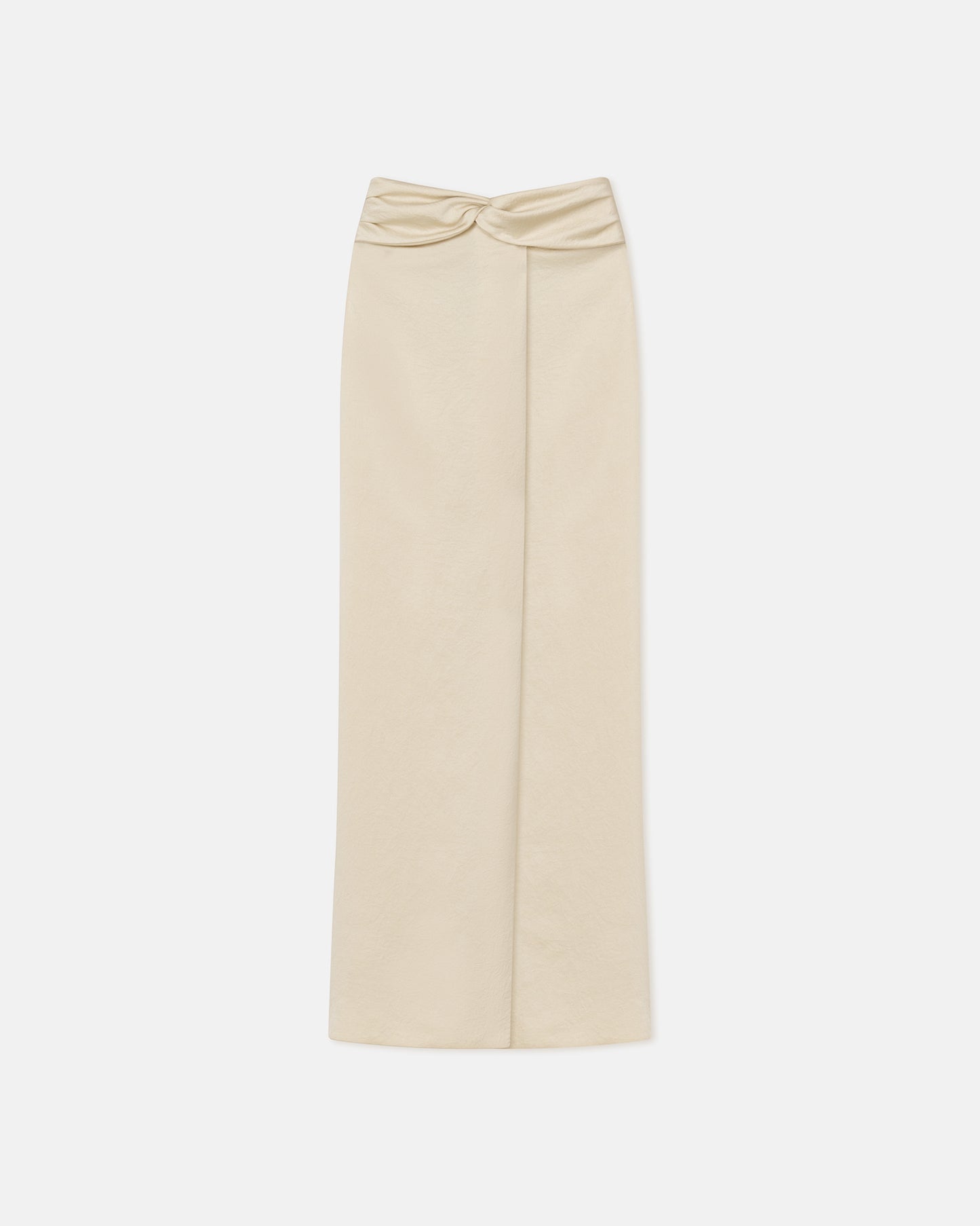 Myde - Draped Crisp-Satin Maxi Skirt - Creme