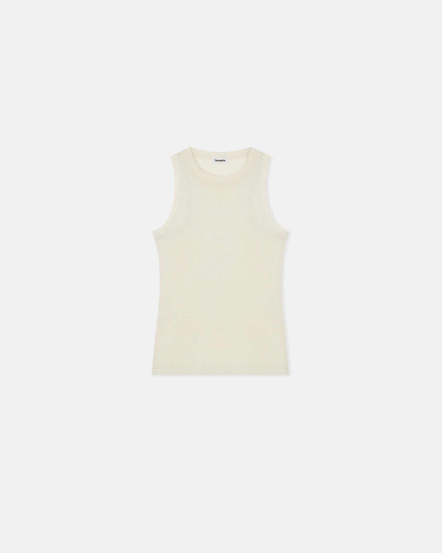 Anneke - Mesh-Jersey Tank Top - White Wax