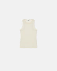 Anneke - Mesh-Jersey Tank Top - White Wax