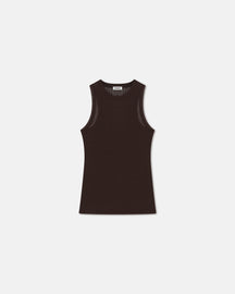 Anneke - Mesh-Jersey Tank Top - Nutmeg