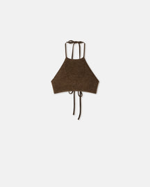 Sarda - Knitted Alpaca Bralette - Dark Brown