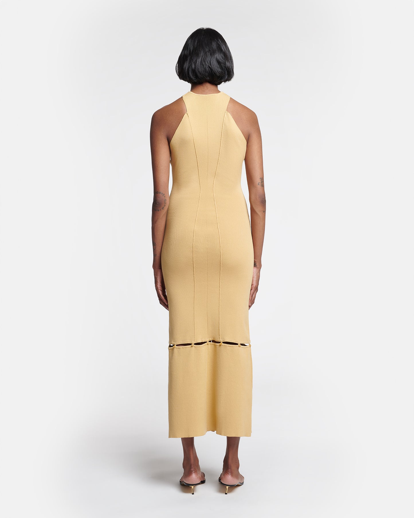 Seya - Crocheted Ribbed-Knit Maxi Dress - Sun Yellow