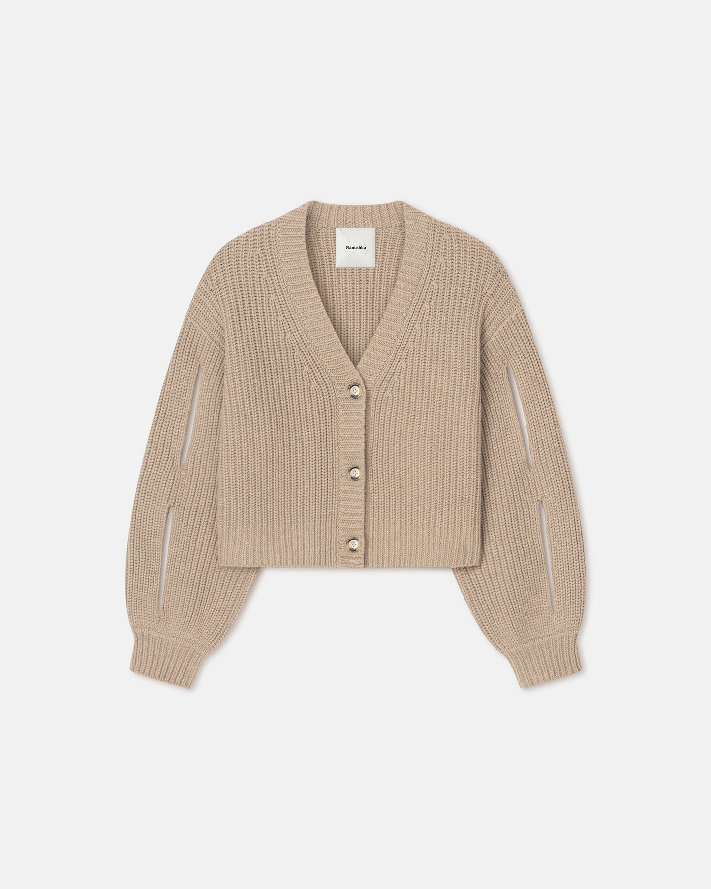 Karolin - Cropped Cashmere-Blend Cardigan - Oatmeal