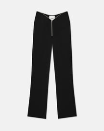 Linett - Georgette Slim-Leg Pants - Black