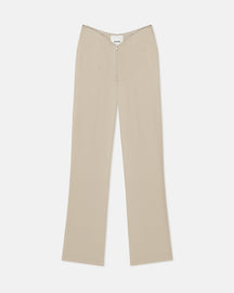 Linett - Georgette Slim-Leg Pants - Oat